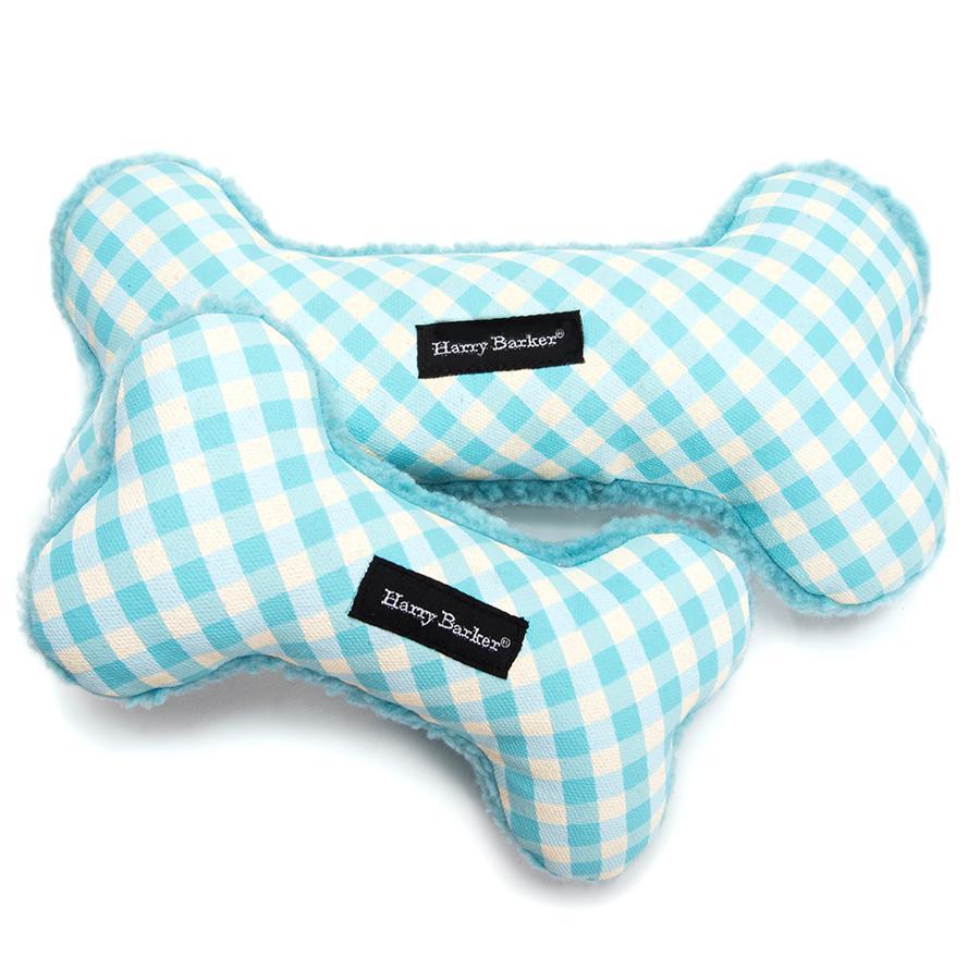 Gingham Bone Canvas Toy - Gingham Bone Aqua