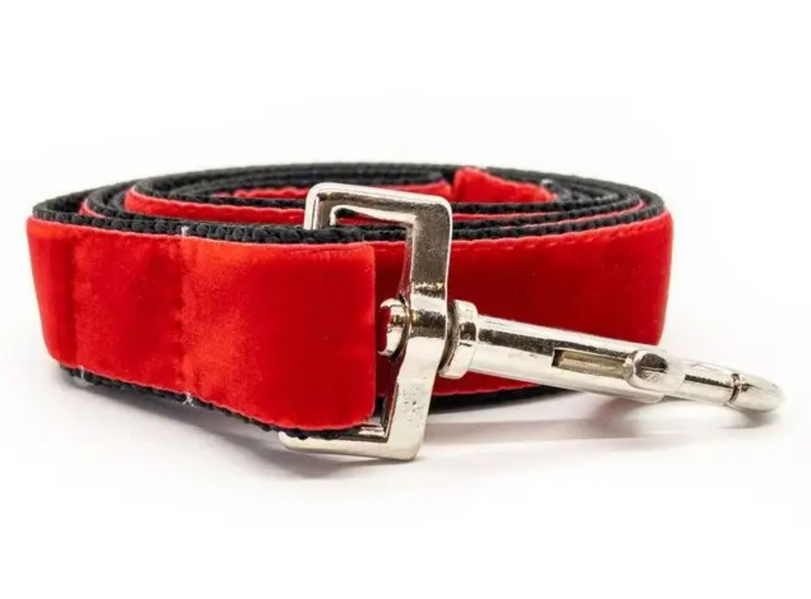 Classic Scarlet Red Velvet Dog Leash