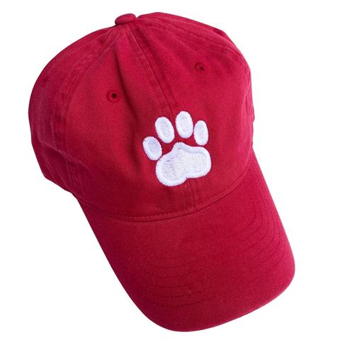 Dog Paw Print Cap - Cranberry