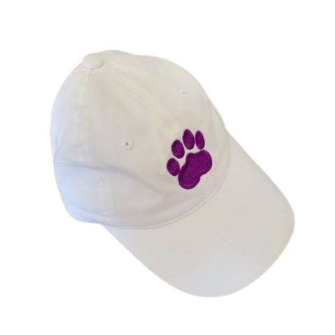 Dog Paw Print Cap - White Purple
