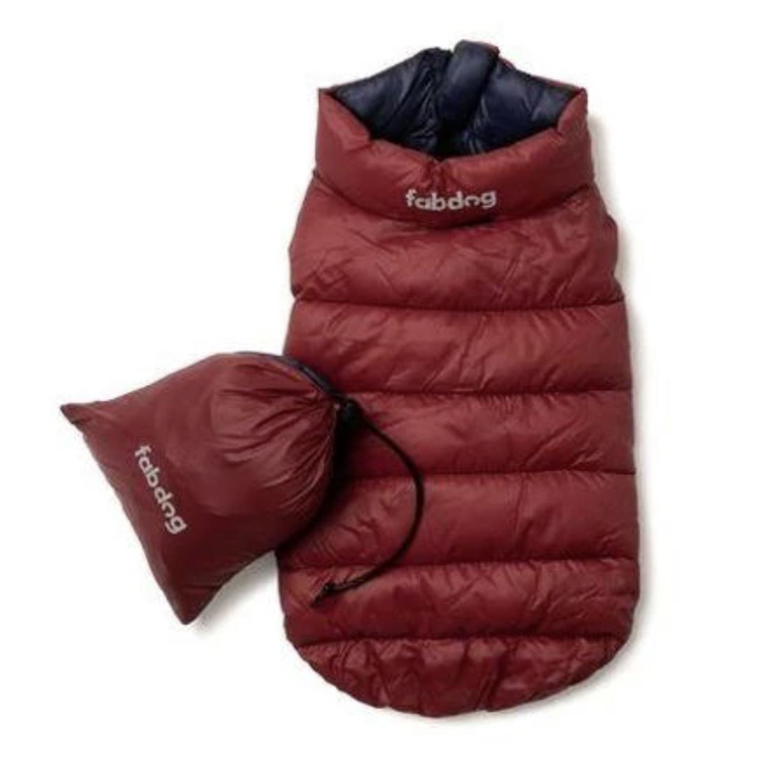 Red & Navy Pack N' Go Reversible Dog Puffer