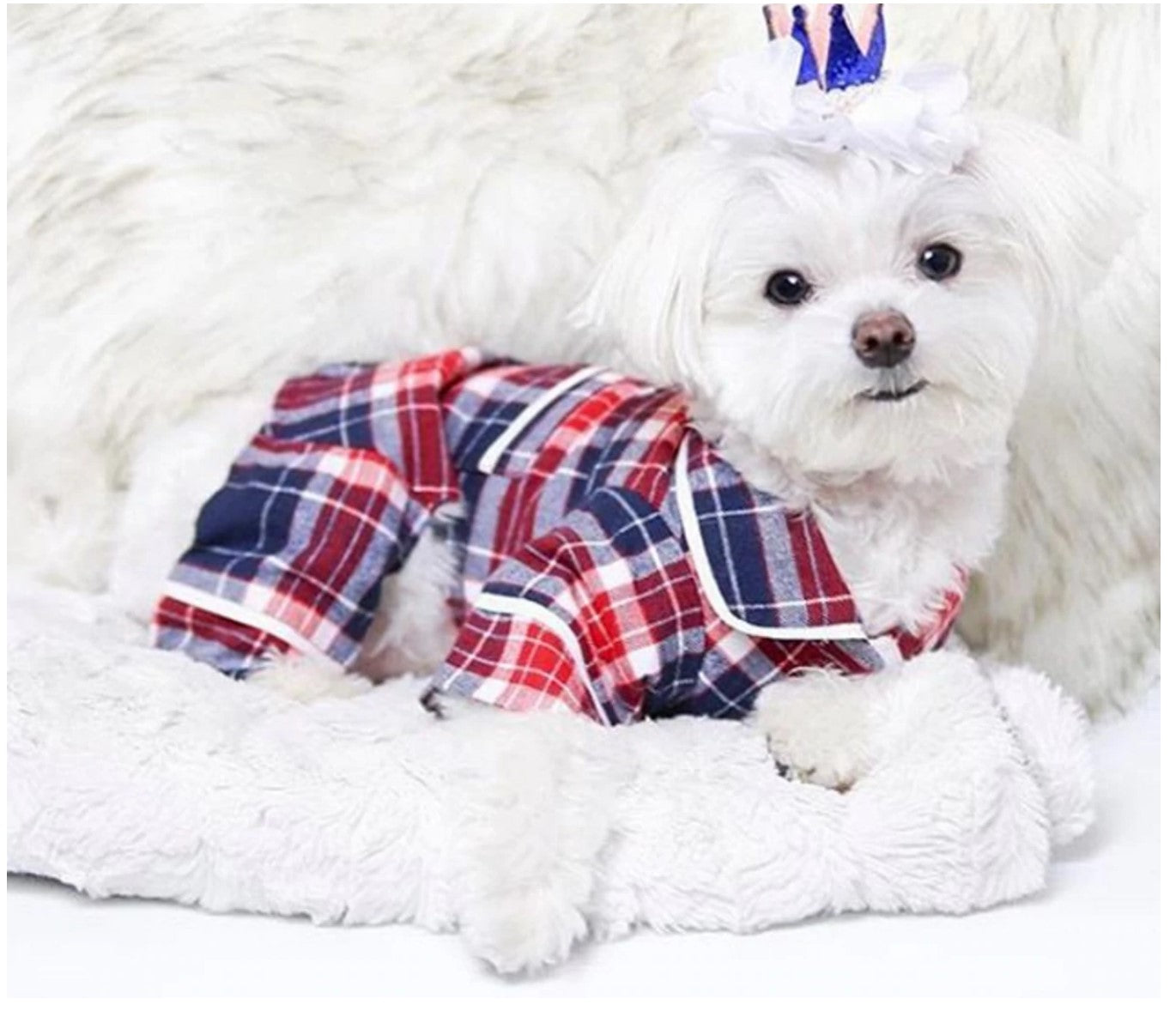 Blue Plaid Dog Pajamas