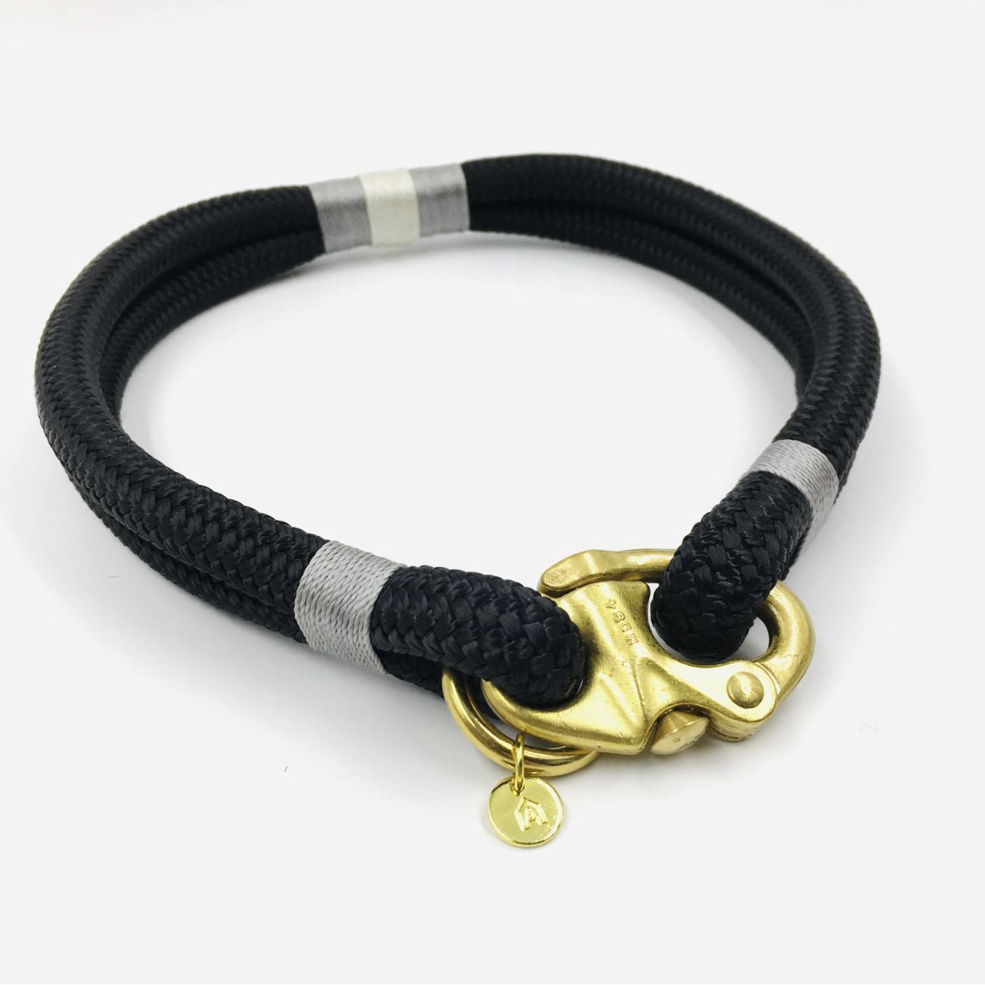 Classic Rope Dog Collar - Silver Birch