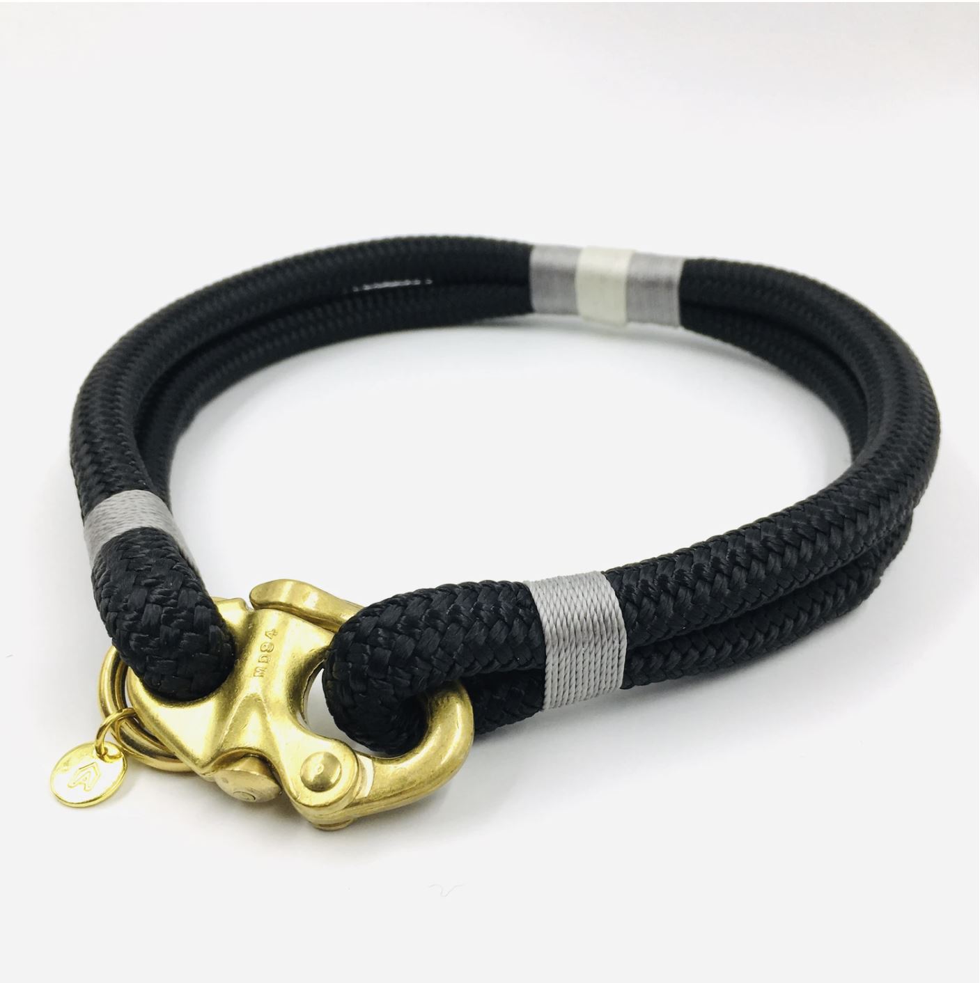 Classic Rope Dog Collar - Silver Birch