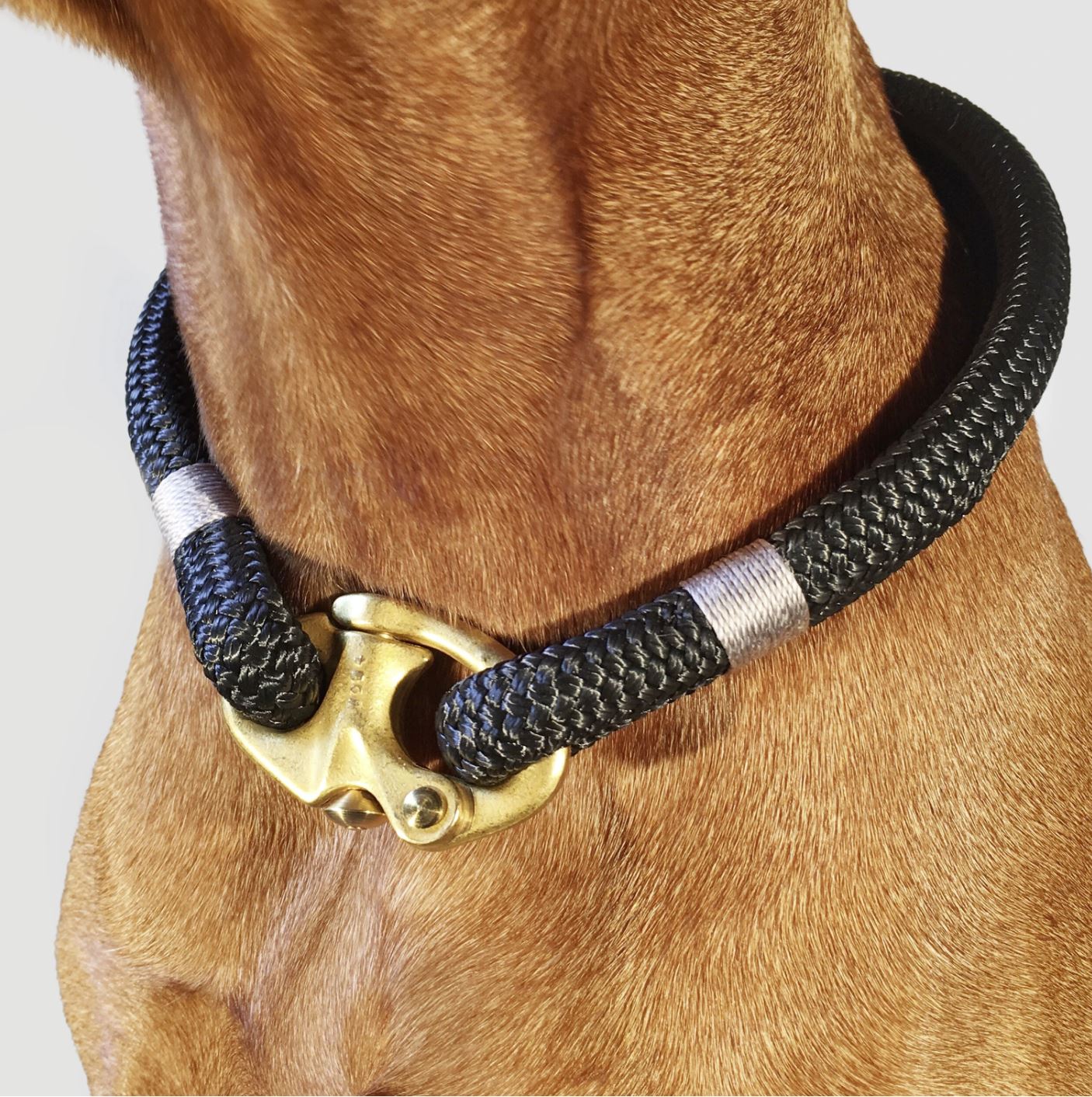 Classic Rope Dog Collar - Silver Birch