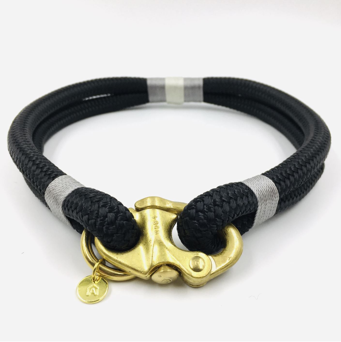 Classic Rope Dog Collar - Silver Birch