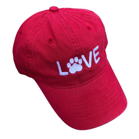 Dog Love Hat - Cranberry