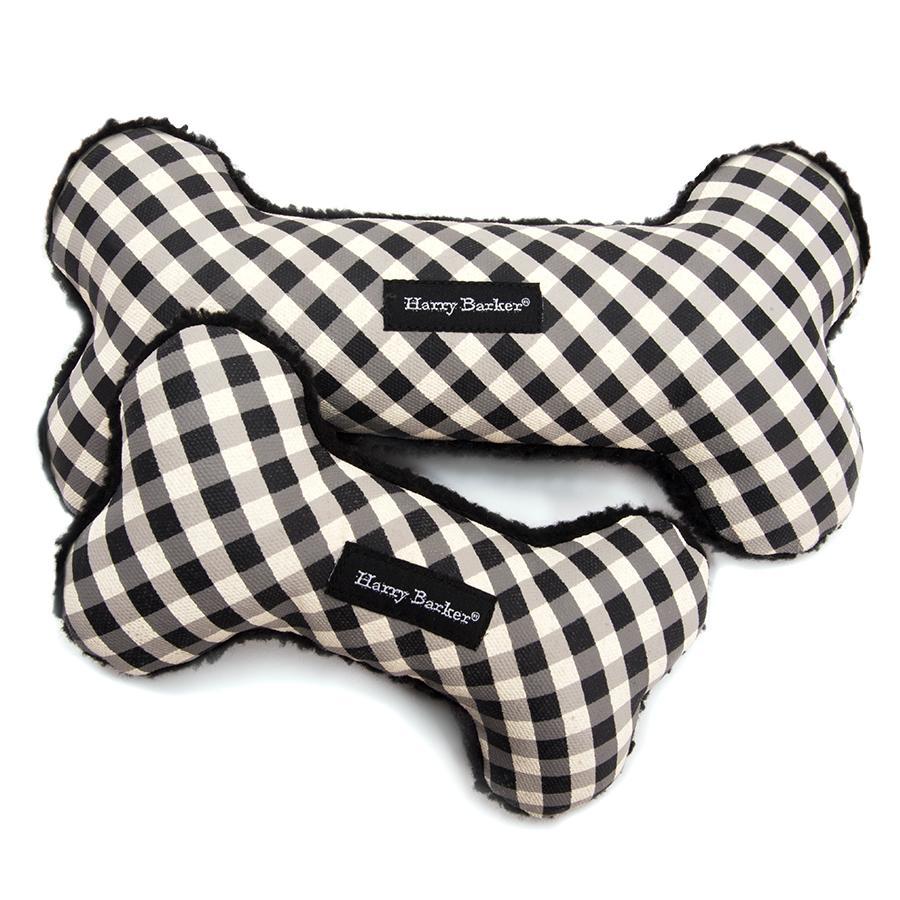Gingham Bone Canvas Toy - Gingham Bone Black