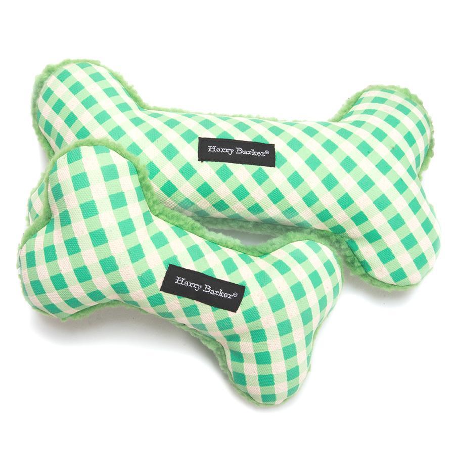Gingham Bone Canvas Toy - Gingham Bone Green