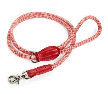 Check Rope Dog Leash - Rope Leash Red