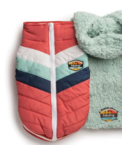 Chevron Dog Coat - Melon