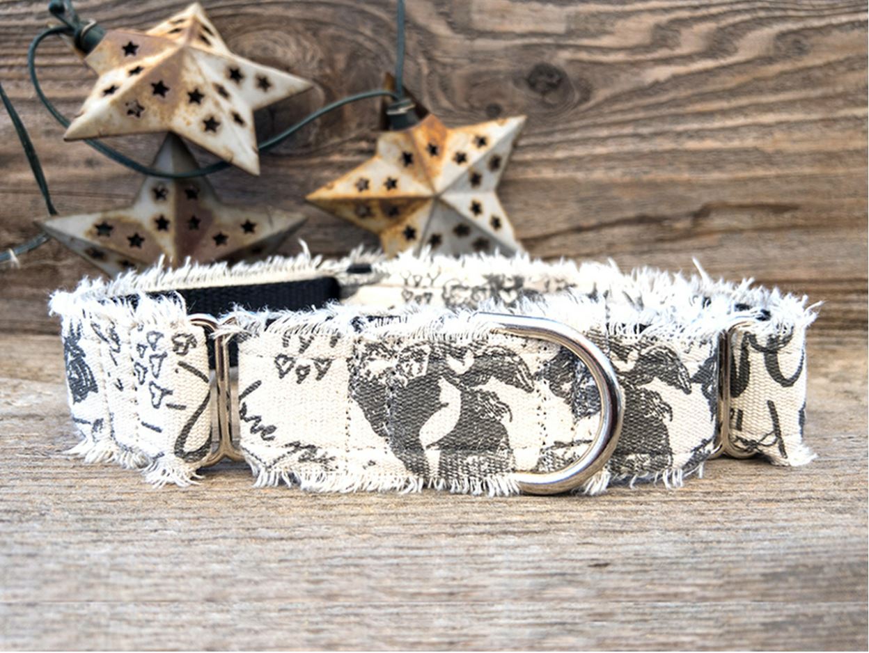 Love Letters Medium Width Martingale Dog Collar