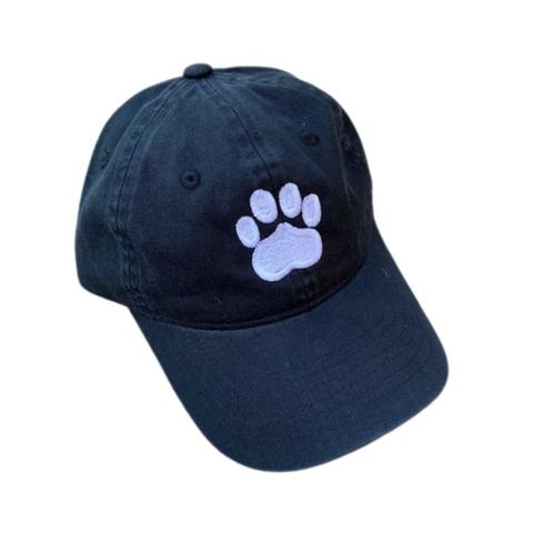 Dog Paw Print Cap -  Black