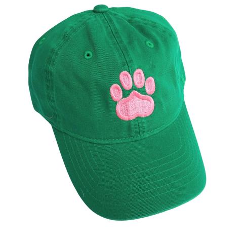 Dog Paw Print Cap -  Kelly Green