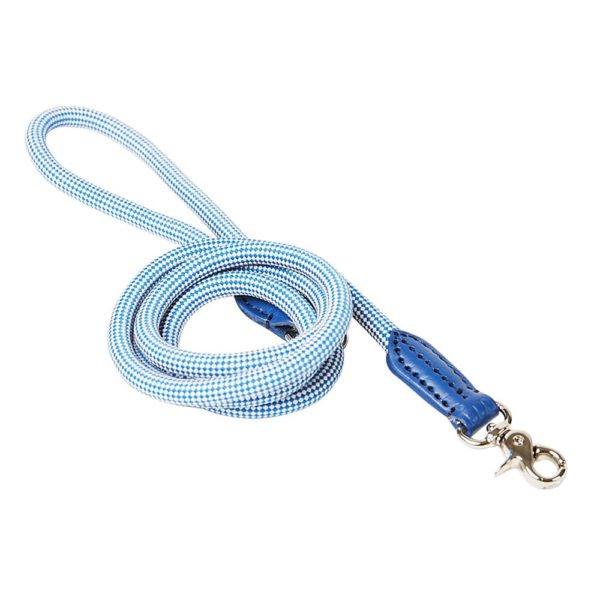 Check Rope Dog Leash - Rope Leash Blue