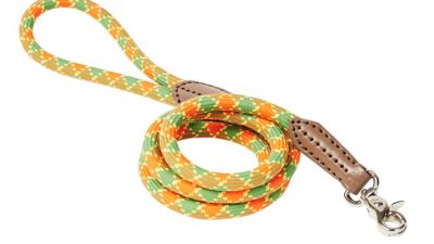 Plaid Rope Dog Leash - Plaid Rope Green & Orange - Happy Breath