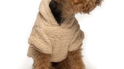 Cream Sherpa Dog Hoodie - Happy Breath